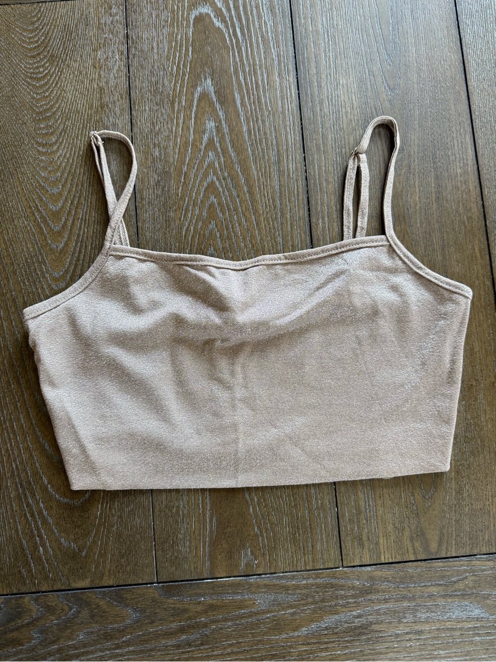 Simple Nude Cropped Cami Tank Top